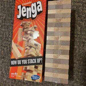 Hasbro Jenga Game with Natural Wood Blocks